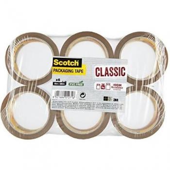 3M Scotch KT-0000-406-1 - Cinta de Embalaje, 66 m x 50 mm, Paquete con 6 Rollos