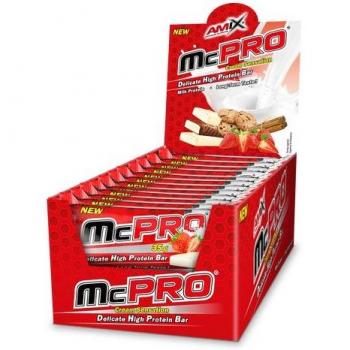 Barra Proteica Amix McPro Sabor Fresa con Yogur 35g - Caja de 24 Unidades