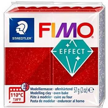 Fimo 8020-202 - Pasta de modelar, color rojo purpurina