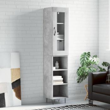 Armario de hormigón gris 34,5x34x180 cm madera multicapa