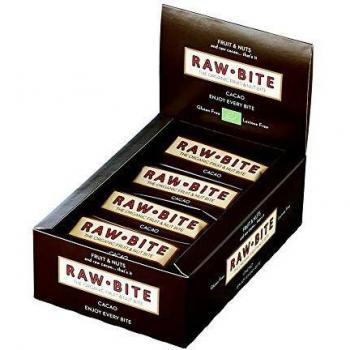 Raw Bite Barrita Ecológica de Cacao - Paquete de 12 x 50 gr - Total: 600 gr