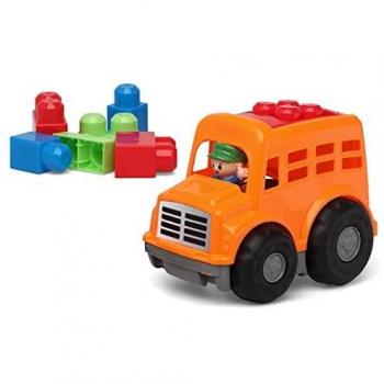Camión de construcción para niños - L 22 x l 16 x H 14 cm - Naranja con bloques (6 Pcs)