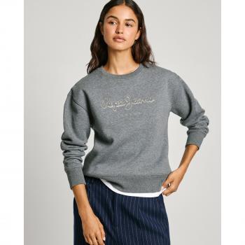Sudadera de mujer cuello redondo con logo tonal Francesca de Pepe Jeans