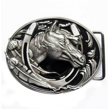 Piratenladen Buckle, Caballo, Oeste, Indianerfeder & Herradura, Hebilla
