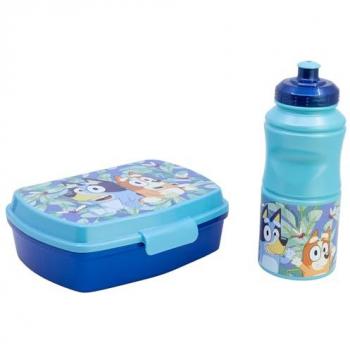 Set de Fiambrera Rectangular y Botella Sport Easy Hold de 380 ml Bluey en Caja Regalo