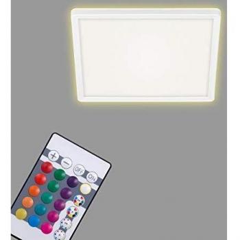 Panel LED Slim 15W RGB Dimmable con Control Remoto, 1850 Lúmenes, 4000K, Blanco, 29x29x2.8 cm