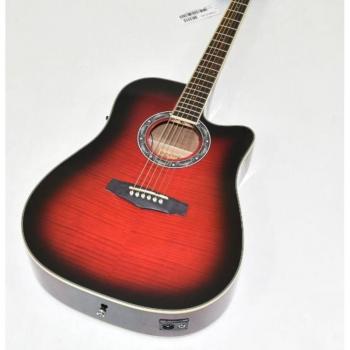 Ibanez Performance Series PF28ECE Acoustic-Electric Guitar, Transparent Red Sunburst High Gloss