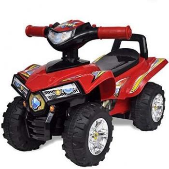 vidaXL Quad Correpasillos Infantil Sonido y Luces Rojo Moto de Juguete Niños