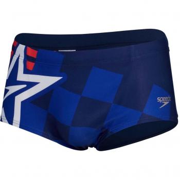 Bañador de hombre Speedo Placement Digital 17 cm Brief azul marino rojo