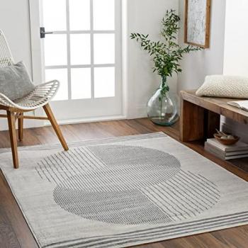 Alfombra Surya MONTEVIDEO, rectangular, 10 mm de altura, diseño escandinavo moderno boho, pelo corto para salón y dormitorio, 200 x 275 cm