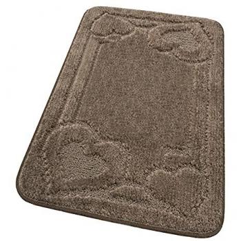 Alfombra de baño antideslizante absorbente 50x110 cm color marrón 100% Made in Italy