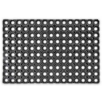 Felpudo Antideslizante de Goma, 60 x 40 cm, Resistente al Agua, Recortable, Negro