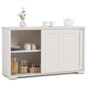 Cream Wood Sliding Door Sideboard Buffet