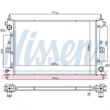 Radiador de refrigeración del motor NISSENS 606383 para Suzuki Vitara IV SUV