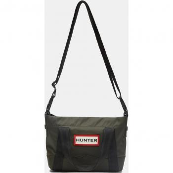 Hunter Women's Mini Nylon Tote Bag in Green with Top Clip and Multiple Handles
