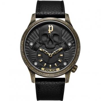 Reloj Police Jet para Hombre PEWJA2227702 con Correa de Piel Negra y Caja de Acero