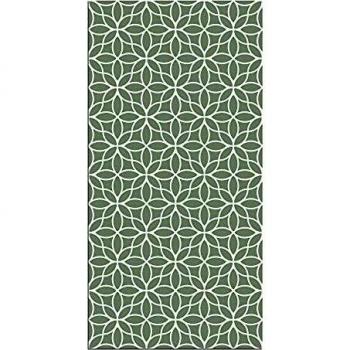Alfombra Vinílica Flores Geométricas, 120 x 60 cm, Color Verde, ALV-100-VE