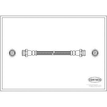Latiguillo de freno CORTECO 19035101 - Manguera de freno, fabricado con materiales de alta calidad, resistente a la presión y al desgaste, compatible con diversos modelos de vehículos, incluye conexiones adecuadas para instalación