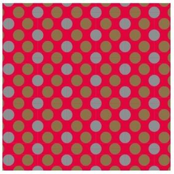 Bobina de papel regalo con lunares fondo rojo de 31 cm y 2 kg