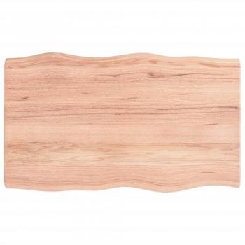 vidaXL Table Top Light Brown 100x60x(2-4)cm Treated Solid Wood Live Edge