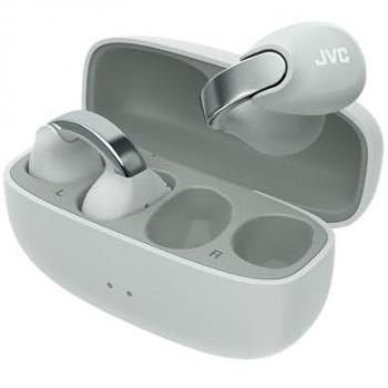 Auriculares Bluetooth JVC HA-NP1T Gris Claro - Intraurales, 24h Autonomía, IPX4, Ligeros y Resistentes al Agua, Micrófono Integrado