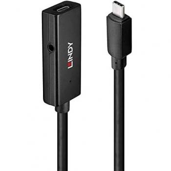 Lindy 43356 Cable Extensor Activo USB 3.2 Gen 1 Type-C 5m Negro