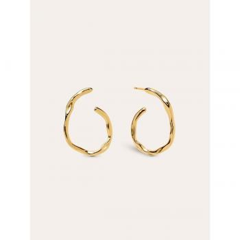 Pendientes Spiraling de acero bañado en oro