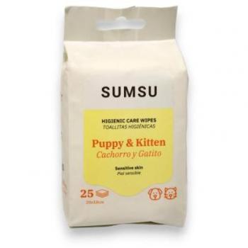 SUMSU Toallitas húmedas para Cachorro y Gatito - 25 toallitas