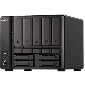 QNAP TS-h973AX-8G 9 Bay Desktop NAS Enclosure - 8 GB RAM, AMD Ryzen Quad-Core, 2.2 GHz Processor - Supports U.2 NVMe SSD and 10GbE/2.5GbE Connectivity