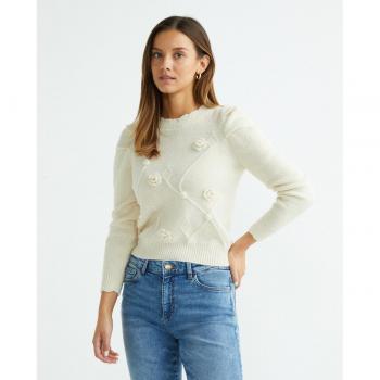 Yas Jersey de mujer de punto, tejido de punto suave, diseño clásico, ajuste regular, cuello redondo, manga larga, disponible en varios colores