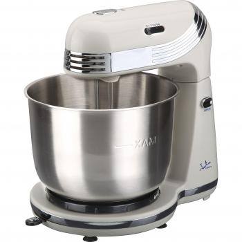 Amasadora Vintage Jata MZ586 de 250W con Bowl de Acero Inoxidable, Capacidad de 3L y 6 Velocidades, Incluye Espirales y Varillas para Amasar y Mezclar