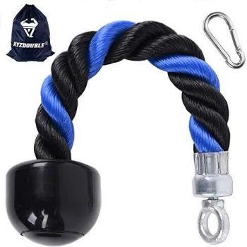 Cuerda Tríceps Accesorio para Cable de Tracción hacia Abajo con Tríceps y Bíceps Multi Gym Nylon Manijas Antideslizantes - Dorsal, Biceps, Triceps, Gimnasio o Hogar