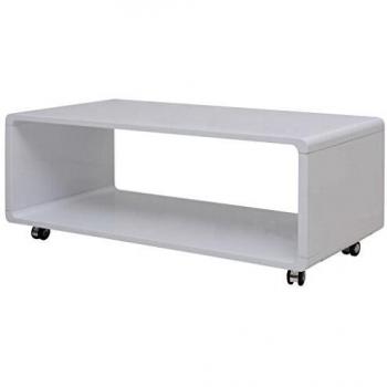 vidaXL Mesa de centro alto brillo blanco
