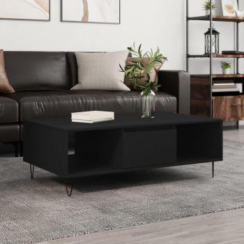 Mesa de salón negra 104x60x35 cm en madera multicapa - Mesa de centro madera de ingeniería negro 104x60x35 cm vidaXL