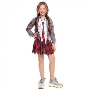 Disfraz de Zombie Colegiala para Niña Talla 10-12 - Maxia Market Infantil Halloween Carnaval Teatro
