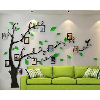 ZPL 3D Crystal árbol pared pegatinas foto marco tamaño estilo salón dormitorio estudio disponible bajo demanda , m 190*140cm