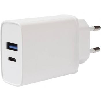 Vivanco Super Fast Blanco Interior - Cargador de Pared Dual USB A/USB C 20W en Color Blanco
