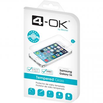4-OK PRGSG6 - Protector de pantalla de vidrio templado para Samsung Galaxy S6, transparente