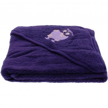 pippi Hooded Towel W.Embroidery Bufanda, Violeta