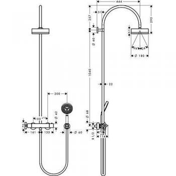 Axor citterio - Showerpipe citterio con termostato cromo/cromada