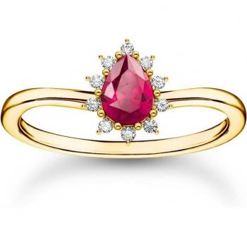 Thomas Sabo Vintage Romance Gold Plated Red Stone Ring