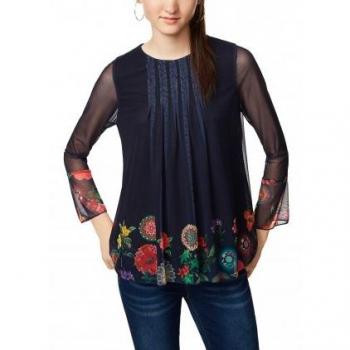 Desigual - Camiseta de manga larga - para mujer azul azul