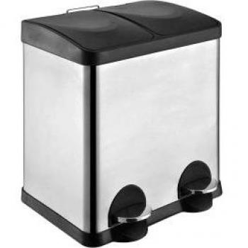 Cubo de reciclaje doble Inox 2x15 litros
