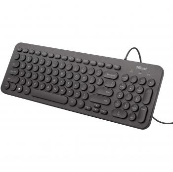 Trust Muto - Teclado silencioso, qwerty español, negro