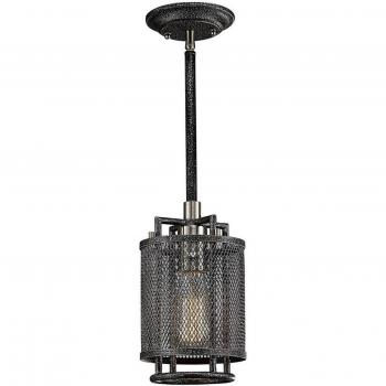 Lámpara de suspensión Parker 1 bombilla E27 Weatherouge Zinc/níquel cepillado