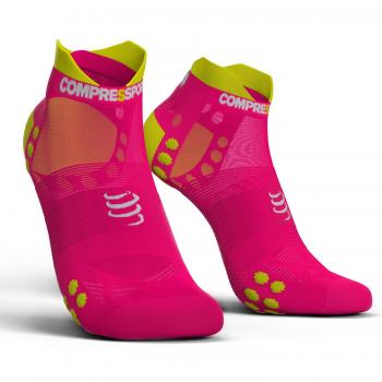 Compressport - COMPRESSPORT - Chaussettes - RACING SOCKS V3.0 ULTRALIGHT RUN LOW FLUO Rose - tailles : T4