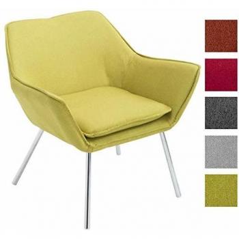 Sillón Lounge Caracas con patas de metal y asiento en tela verde