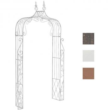Arco de Flores Aurora en Hierro Blanco Antiguo - Soporte Decorativo para Enredaderas y Plantas Trepadoras