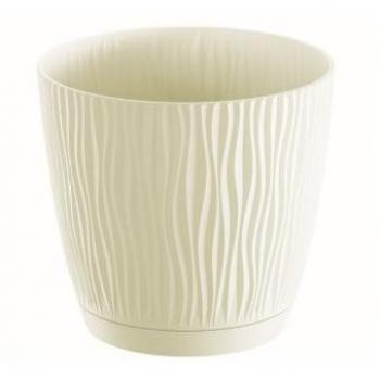 Maceta Prosperplast SANDY P 2,3L - Alta Calidad, dimensiones 168x168x157 mm, color crema