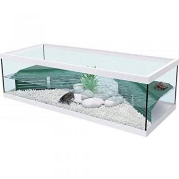 Tortuguera Tortum 100 Blanca con Filtro Interno para Tortugas de Agua o Tierra (Dimensiones: 100x40x30 cm)